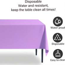 Purple Party Solids 4/8 Pack Premium Plastic Tablecloth 54in. X 108in. Rectangle Plastic Table 8/4PCS Set - Mauve Purple - View 8