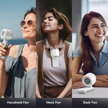 Portable Handheld Turbo Fan - 5 Gear High Speed 4000mAh Rechargeable Mini Personal Hand Fan Blow Cold Air, Battery Operated Travel Essentials, Beach Vacation, Gifts For Women, Men(White) - 白色 - 查看 7