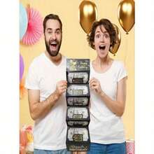 1pc  Surprise Birthday Cash Gift Envelope With 6 Slots - Classic Black Gold Design, Holiday Purse For Men And Women, Unique Souvenir For Any Birthday Celebration, Cartoon Fantasy Theme, Cash Gift Display. Elegant Gift Envelope.