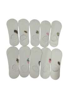 10 buc. șosete de barcă decoltate de culoare solidă pentru femei, respirabile, absorbante de transpirație, respirabile, anti-miros, anti-alunecare