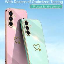 Love 電鍍 TPU 軟殼手機殼，適用於 Galaxy S26FE S26 S26Plus S26Ultra S25FE S25 S25Plus S25Ultra S24Plus S24 S24Ultra S24FE S23 S23Plus S23FE S23Ultra S20 S20FE S20Ultra S21 S21Plus S21FE S22 S22Plus S22Ultra A17 A27 A37 A57 A14 A24 A34 A54 A15 A25 A35 A55 A16 A26 A36 A56 A06 A07 - 綠色 - 查看 5