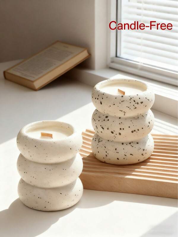 1pc Ceramic Donut Shaped Candle Holder, Nordic Style Home Decor Ceramic Craft (Candle Not Included)
