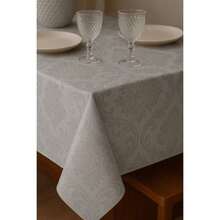 Durable And Elegant Rectangular Jacquard Fabric Tablecloth 4/6/8 Seats Luxury Promotion - Xám - Xem 2