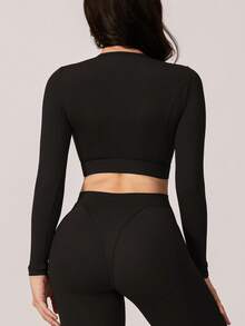 1 Stück Damen Pendler, Einkaufen, Yoga, Pilates, Laufen, Fitness Langarm Sportbekleidung