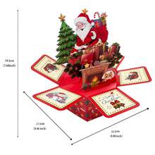 1 Packung. Pop-Up Weihnachtsmann Grußkarte in Sechseckform. Perfekt für jede Weihnachtskollektion. Perfekt für Weihnachten