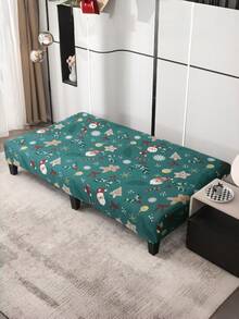 Funda de sofá con temática navideña, decoración de fiesta navideña para protección del hogar y los muebles - Tela suave y elástica adecuada para restaurantes, apartamentos, dormitorios, hoteles, decoración navideña del hogar, decoración navideña, decoración festiva, decoración estacional, funda de cojín festiva ajustada, decoración de dormitorio