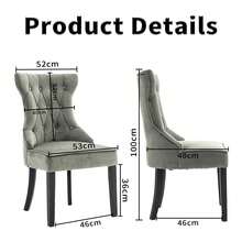 Two Dining Chairs/Dressing Chairs With Thickened Cushions, Elegant Style, Suitable For Any Dining Table. - Khaki - View 3