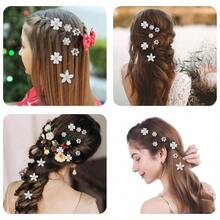 20PCS Purple Flower Hair Accessories, Cute Hair Clips No - Slip Flower Barrettes Floral Pins Bridal WomenPurple - 白色 - 查看 6