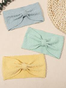 3/4pcs Set Autumn/Winter New Mink Plush Simple Baby Headbands, Soft Comfortable Plush Solid Color Infant Headwraps, Cute Baby Hair Accessories