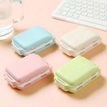 Portable Mini Pill Box, Double Sealed Medicine Tablet Storage Box, Foldable Flip Cover 3-Layer 8-Grid Large Capacity Pill Case, Travel Medication Organizer - Multicolor - View 4