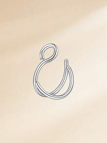 1 件时尚不锈钢方晶锆石假鼻环，男女万圣节适用，黑色假鼻中隔穿孔饰品，非穿孔鼻钉鼻中隔环 U 形鼻夹 - Fake Nose Rings - 查看 26