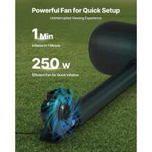 16 Ft Inflatable Movie Screen, 600D Washable Inflatable Projector Screen With Portable Storage Bag, 16:9 Easy Set Up Movie Projection For Outdoor Backyard, Home Theater, Theme Party, Pool Fun - 查看 3