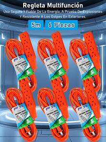 EXTENSIÓN ELÉCTRICA MULTICONTACTO USO RUDO 15 METROS 4 ENCHUFES - Tipo de Enchufe A USA (110-127V) - Ver 22