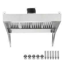 Commercial Range Hood, 2.7 M Exhaust Hood For Food Trucks, Stainless Steel Wall Hood For Concession Trailers With 4 Removable U-Shaped Oil Filter Nets, Rust-Resistant Extractor Hood - 9 Fuß 0,75 PS - View 8