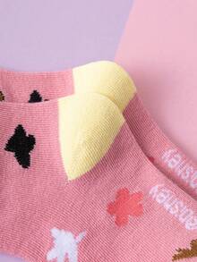 Disney 10/5 Pairs Princess Series Socks, Cute Princess Elsa, Mermaid Princess Mid-Calf Socks For Girls, Cartoon Breathable Winter Socks For Boys And Toddlers