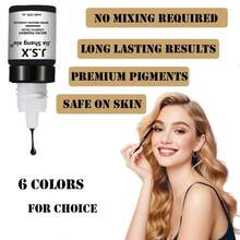 6-Color Permanent Makeup Pigment, Suitable For Eyebrows, Eyeliner, Lips And Other Areas, Micro-Needle Tattoo Supplies, Suitable For Eyebrow Tattoo Machines, Professional Beauty Supplies - Multicolor - View 6