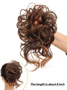 凌乱发髻发片波浪卷发合成发髻松紧带发髻假发圈马尾辫接发女款 - 彩色 - 查看 18