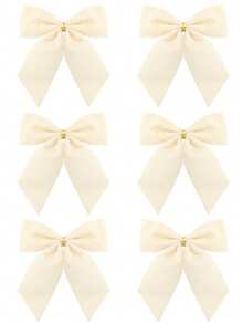 6pcs Christmas Decorative Bows, Room Decor Bows, Wedding Decor Bows, Wedding Birthday Decor Bows, Gift Wrapping Decor, Wreath Atmosphere Decor - Multicolor - View 8