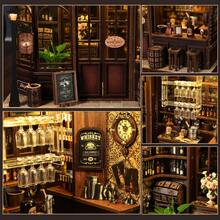 3D Wooden Puzzle Book Nook Kit, Dollhouse Booknook Bookshelf Decor, DIY Miniature House Kit Crafts For Adults Women To Build, Creativity Gift For Family Girl Friends - Corner Tavern - 查看 3