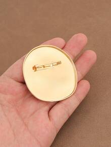 1 pezzo Spilla asimmetrica di colore oro/argento in acciaio inossidabile, spilla da bavero geometrica irregolare ovale, adatta per l'uso quotidiano delle donne