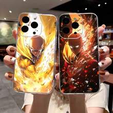 Anime Q-One P-Punch Man Phone Case Covercompatible with  16 E 15 14 8 7 Plus 13 12 Mini 11 XR XS X Pro Max Anti Transparent Drop Cover,Covercompatible with  17 Hülle, 17 pro Hülle, 17 promax Hülle