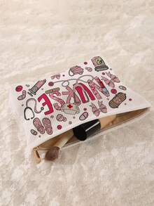 Nueva bolsa de cosméticos de pana con diseño de MEDICINA, bolsa médica, bolsa de almacenamiento con cremallera de pana, diseño colorido para medicamentos, ilustraciones médicas vibrantes, cosméticos y artículos de viaje esenciales, bolsa de cosméticos ligera, bolsa de almacenamiento de cosméticos, bolsa de tocador multifuncional, bolsa de tocador portátil para el cuidado de la piel, bolsa de cosméticos de gran capacidad, adecuada para viajes de mujeres, útiles escolares, necesidades de viaje, regalos de Año Nuevo