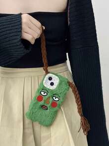 Funny Phone Case,Ugly Phone Case Plush Funny Cartoon Braided Girl Design Protective Phone Case Cover Compatible With Iphone 17/16/15/14/13/12/11 Pro/Pro Max, Creative & Anti-Drop - Multicolor - View 4