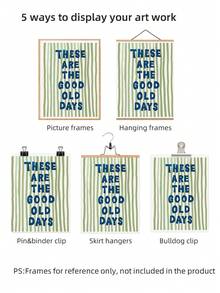 1pc Frameless These Are The Good Old Days Green Poster, Vintage Quote Wall Art Print, Inspirational Room Decor, Aesthetic Bedroom Dorm Decor, Back To School College Essentials, Motivational Posters For Wall, Home Decoration