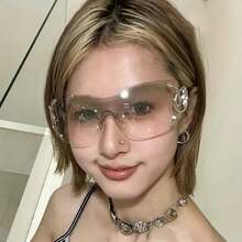 Y2K Snake Frameless Fashion Glasses, Featuring A Rimless Design With High-Definition PC Lenses, Stylish Snake Accessories Paired With Metal Hinges, Making Them The Best Choice For Daily Wear, Parties, And Gifts - C2 - Xem 9