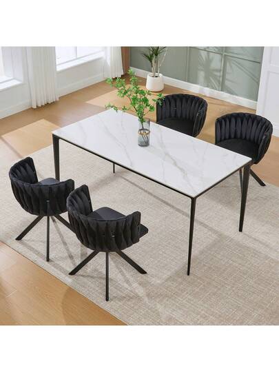 Fluwelen Seats Heavy Metal Frame, 180 Degree Swivel Function, Back, Zachte Luxurious Flexible Between Living Room, Budol Creative Workspace (Set Of 2)