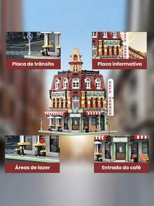 Retro Urban Cafe Building Block 1950 Pieces Decoration Educational Toy For Children Teens Adults Construction Set - Nhiều màu - Xem 5
