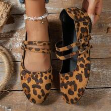 2025 New Women's Flat Loafers - Solid Color, Versatile, Fashionable & Comfortable, Buckle Decor, Suitable For Home And Various Occasions - Leopard Print - View 6