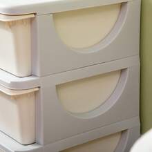 QABA Kids Toy Storage Organizer With 3 Plastic Bins, 3 Tier Drawer Chest Utility For Kids Bedroom Nursery Kindergarten Living Room For Boys Girls Toddlers, Cream White - trắng - Xem 7