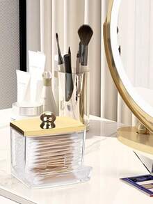 1/3pcs Qtip Holder Dispenser For Bathroom Jar Storage Organization, Dressing Table Cosmetic Organization, Suitable For Storing Cleaning Swabs, Balls, Pads, Dental Floss Sticks,Makeup Bag,Travel Essential - Multicolor - View 5