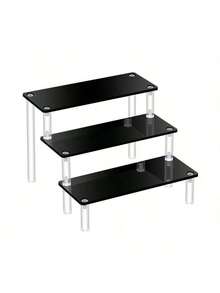 1pc Black Acrylic Ladder Stand Display Stand, Multi-Purpose Display Stand, Used For Cosmetics/Perfume Bottle/Hand-Made/Glasses And Other Placement, Display Living Room/Bedroom. Back To School