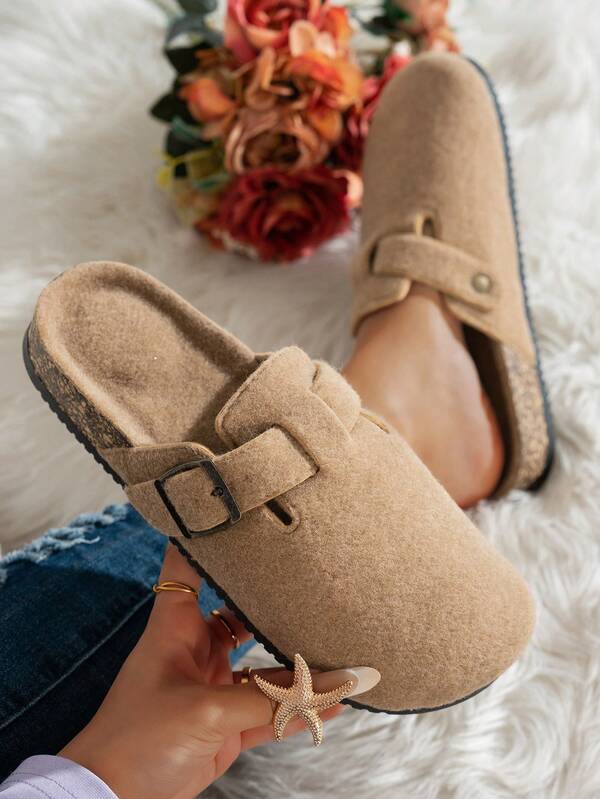Women's Autumn/Winter New Flat Slip-On Shoes, Round Toe Low-Top Casual Loafers, Comfortable Indoor Slippers