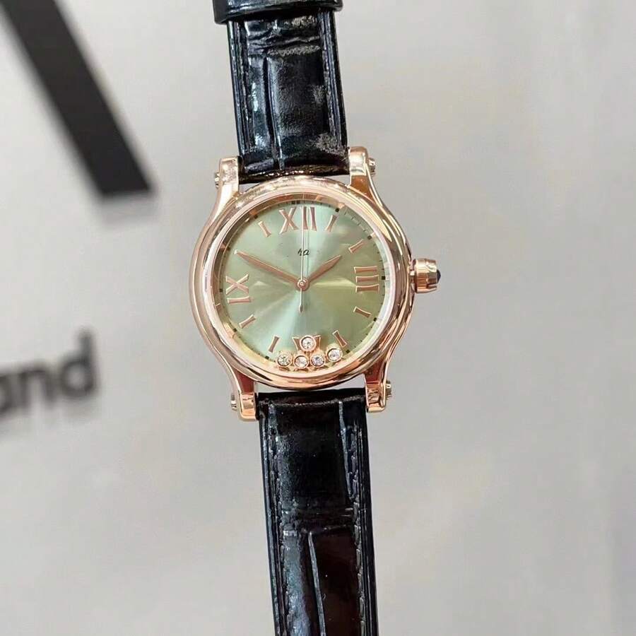 Couple Mechanical Watches - Green Surface Green Belt 30mm - View 1