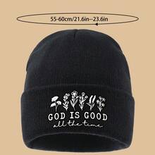 1pc "GOD IS GOOD All The Time" English And White Floral Printed Cap, Lightweight, Comfortable, Stylish, And Beautiful.A Vintage Cap For Truck Drivers, Unisex For Work And Commuting, Warm Hat For Couples, Suitable For Sports Events, Fitness - Army Green - View 5