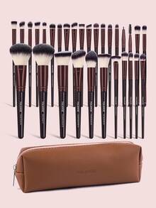 MAANGE Set de 13/25/26/30/31/33 piezas de brochas de maquillaje profesionales, incluye brochas para polvos, rubor, corrector, contorno, contorno de nariz, sombras de ojos, cejas, detalles, base, rostro y iluminador, para uso diario y viajes, accesorios de maquillaje, regalos para amigos