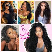 Natural Color Jerry Curly 13x4 Lace Front Wig HD Lace Front Human Hair Wig For Women 200% Density Pre Plucked With Baby Hair Jerry Curly HD Lace Front Wig Human Hair Halloween Season - Natural Black - 查看 8
