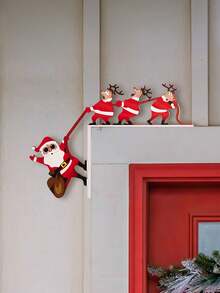 1pc Santa Claus Elk Door Frame Hanging, Fireplace Table Corner Decoration, Suitable For Wedding Birthday Party Holiday Decorations, Christmas Party Christmas Atmosphere Decoration Props, Christmas Decorations, Christmas Gift, Christmas Decor, Room Decor, Home Decor Winter Christmas Decorations Home Christmas Gifts Christmas Decor