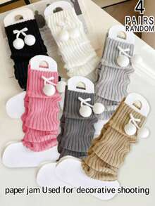 1/2/3/4/5/6 Pairs Women Thick Warm Fashion JK Style Over-The-Knee Leg Warmers, Autumn/Winter (Shipped Without Card)