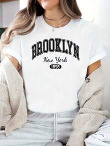 BROOKLYN NEW YORK 1898 Home, Leisure, Fashion, Versatile, Commuting, S, Universal Versatile Comfortable S Type Long Sleeve Plush Kangaroo Pocket Drawstring Hoodie - 黑色 - 查看 7