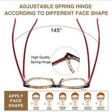 cabecade Gafas de lectura con montura de ojo de gato de moda, lectores de ordenador con marco completo retro y únicos, unisex +1.0~+4.0 - Transparente - Ver 9