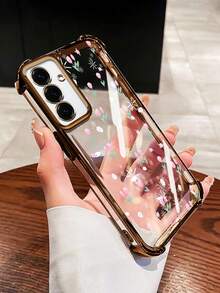 Phone Case For Samsung Galaxy S22+ S23+ S24+ S25+ S22 S23 S24 S25 Plus S22 Ultra S23 Ultra S24 Ultra S25 Ultra S25 Edge S23FE S24FE High-Definition Transparent Bottom Shell Soft TPU Silicone With Four-Corner Drop Protection Full-Screen Flower Tulip - 銀色 - 查看 7