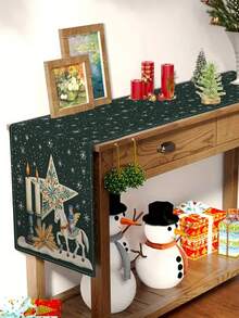 1 pièce Chemin de table étoile de Noël, Chemin de table décoratif de Noël, Chemin de table aspect lin de Noël, Chemin de table, Chemin de table, 1 pièce Chemin de table, 4 pièces Sets de table, 1 pièce Housse de coussin, 3 produits disponibles, Décoration saisonnière d'intérieur/extérieur, Décoration de maison d'hiver, Décoration de Noël, Décoration de chambre de Noël, Décoration de fête de Noël