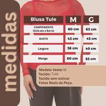 Women's Tulle Blouse With Long Sleeves And Versatile See-Through - 紅色 - 查看 6