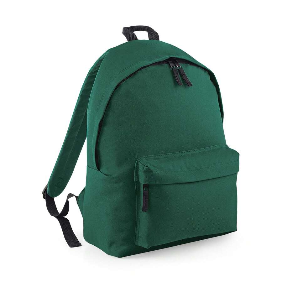 Beechfield Childrens Junior Fashion Backpack Bags / Rucksack / School (Bottle Green) - 100% Polyester - (RW2019) - 綠色 - 查看 1