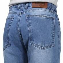 Pantalón de Hombre Sin Bordado Hilo Gris Mezclilla - Azul - Ver 3