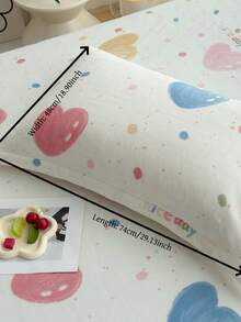 1 件儿童卡通印花枕套，信封枕套，熊、恐龙、星星和心形图案，装饰枕套，厚天鹅绒面料，亲肤柔软，30cm*50cm/40cm*60cm/48cm*74cm（不含枕芯）